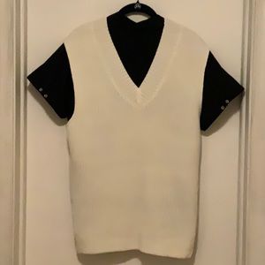 Ladies Cream Tunic Sweater Vest Large